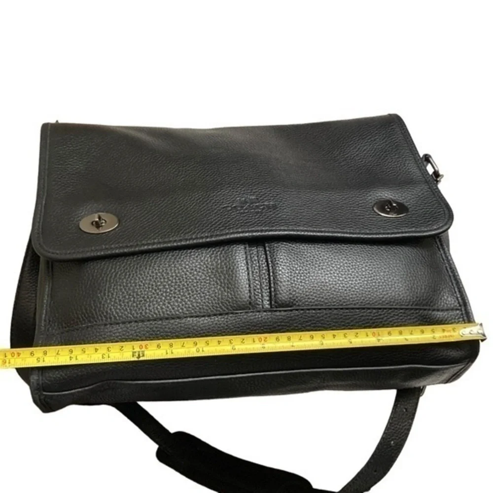 Coach black leather unisex briefcase laptop bag 71509 - Picture 3 of 13